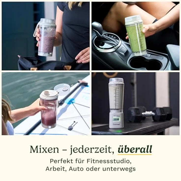 Cuisinart Blast&GO To-Go Blender PBL100E, tragbarer Standmixer mit 20.000 U/min, 500 ml BPA-freiem Becher, weiss – Bild 6