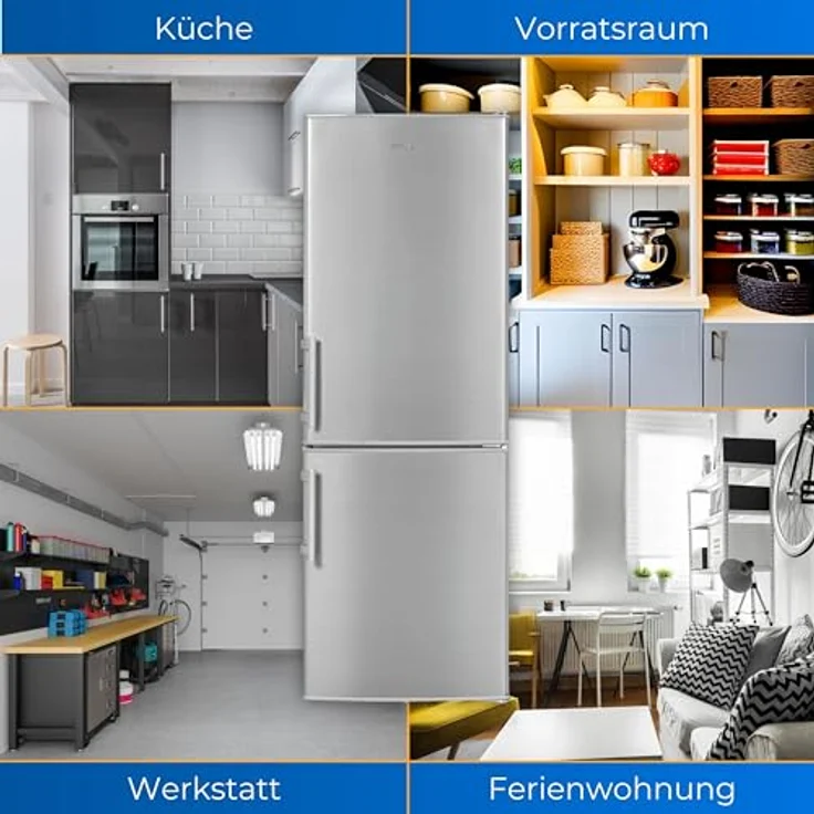 Exquisit Kühl-Gefrierkombination KGC5233-60-HE-040D inoxlook | Nutzinhalt: 173 L | Alarm-Funktion | 4-Sterne-Gefrieren | Standgerät – Bild 5