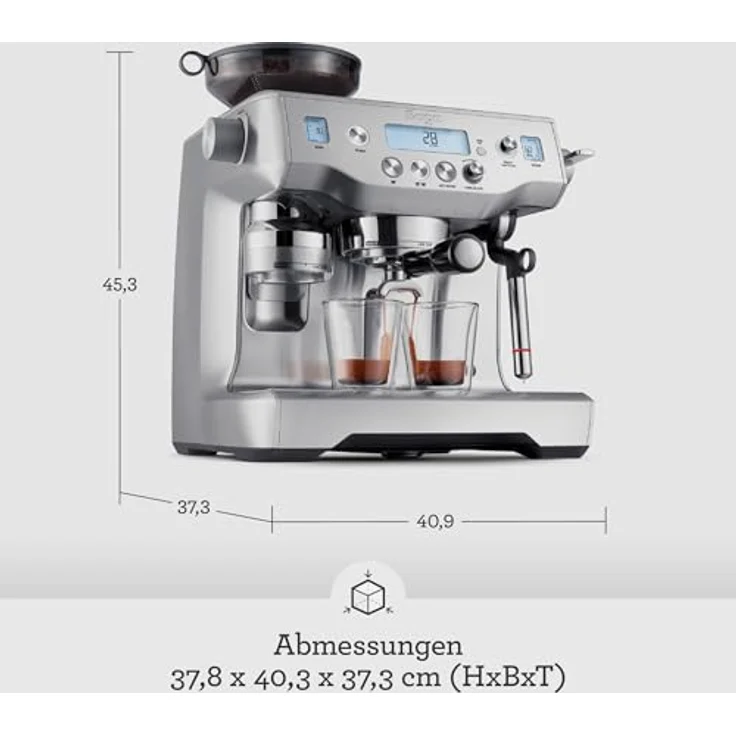 Sage The Oracle SES980 Espresso-Maschine mit integriertem Mahlwerk, Edelstahl, Brushed Steel – Bild 6