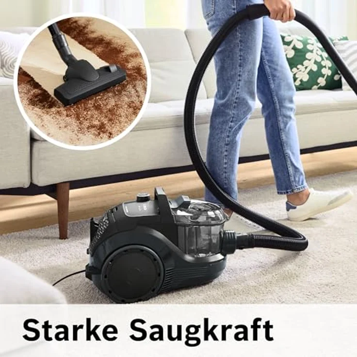 Bosch Staubsauger beutellos Serie 4 BGD21BA3T, HEPA Hygienefilter, Hartbodendüse, Turbodüse, schwarz – Bild 2