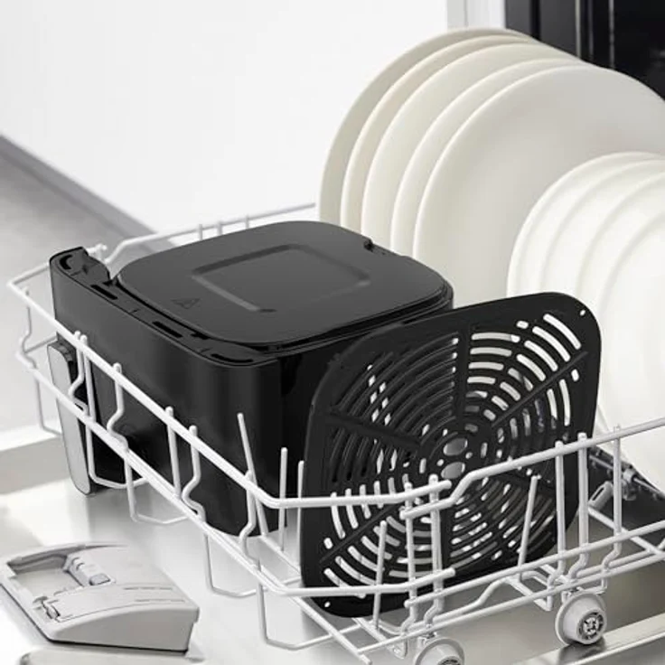 Tefal Easy Fry Mega Heißluftfritteuse EY8558E0, 7,5 Liter, für bis zu 8 Personen, 99% weniger Fett, 8 automatische Gareinstellungen, digitales Display, spülmaschinengeeignet, Schwarz – Bild 2