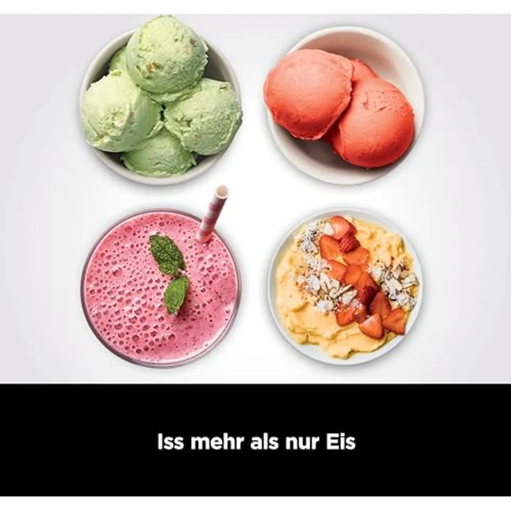 Ninja NC300EU Creami Eismaschine, mit Kompressor, 800 Watt, 1,4 Liter, für Milchshakes, Sorbets, Softeis, schwarz, silber – Bild 6