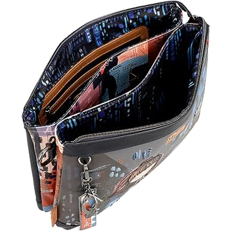 Anekke Contemporary 2 Compartment Shoulder Bag M, Umhängetasche in Multicolor mit abnehmbarem und verstellbarem Schulterriemen – Bild 7