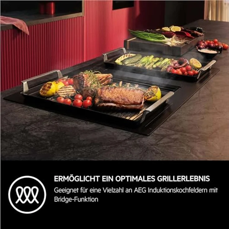 AEG Plancha Grill 2.0, Antihaft-Keramikbeschichtung, Easy2Clean, optimale Hitzeverteilung, für Backofen und Kochfeld – Bild 3