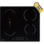 Arebos Induktionskochfeld | 7200 W | 4 Kochfelder mit 2 Flexzonen | 59 cm | Autark | mit Sensor Touch, Timer, Kindersicherung, Überhitzungsschutz, Autoabschaltung