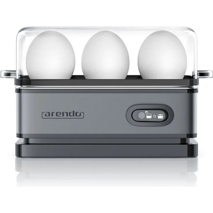 Arendo Sixcook Eierkocher, Edelstahl, für bis zu 6 Eier, frei wählbarer Härtegrad, Warmhaltefunktion, 400 W