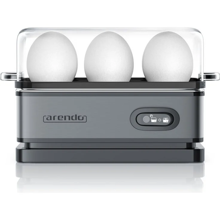 Arendo Sixcook Eierkocher, Edelstahl, für bis zu 6 Eier, frei wählbarer Härtegrad, Warmhaltefunktion, 400 W