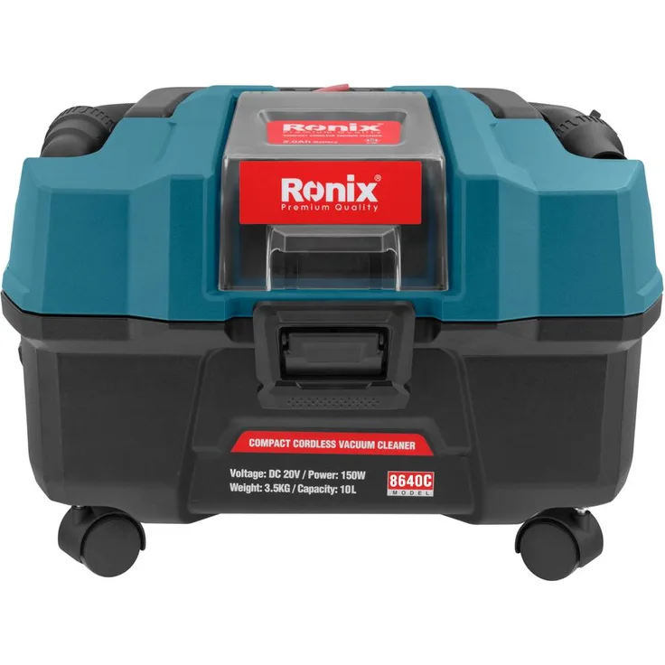 Ronix 8640C Kompakt Akku Sauger 15L, 20 V DC 150 W, Nass- und Trockensauger für Makita 18 V, inkl. HEPA-Filter, leicht und tragbar