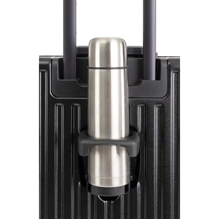 Travelhouse Hartschalen-Trolley Roma, Alu-Rahmen & Polycarbonat Hartschale, 4 Rollen, USB, Getränkehalter - 55cm, schwarz – Bild 4