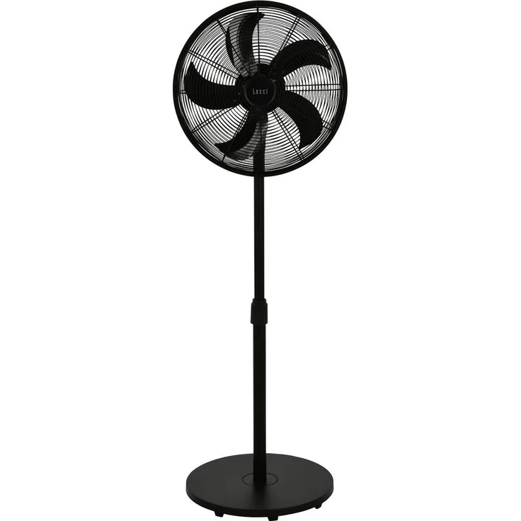 Lucci AIR Glide DC SV, Standventilator mit 6 Geschwindigkeitsstufen, höhenverstellbar von 107 bis 150 cm, 36W, schwarz