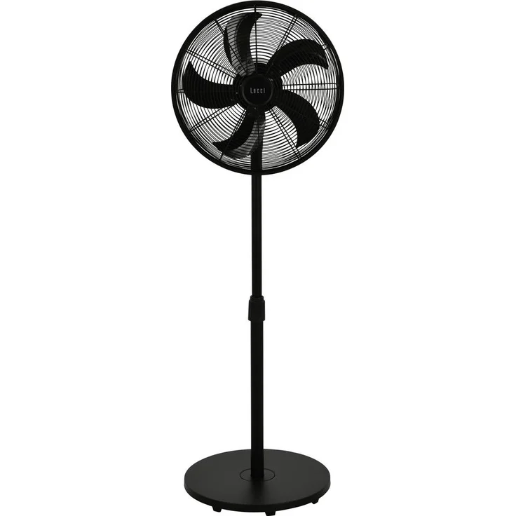 Lucci AIR Glide DC SV, Standventilator mit 6 Geschwindigkeitsstufen, höhenverstellbar von 107 bis 150 cm, 36W, schwarz