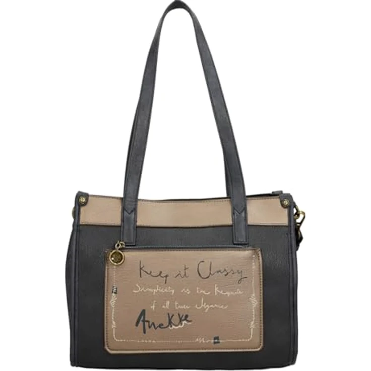 Anekke Umhängetasche Shoulder Bag, Multicolor (dunkelblau/taupe/beige), mit Zipper, 30 cm breit, verstellbarem Schulterriemen und geräumigem Hauptfach – Bild 2