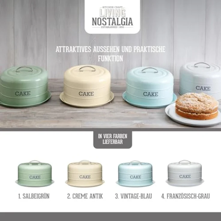 Kuchenform, kuppelförmig, luftdicht, aus der Living-Nostalgia-Produktreihe, Blau – Bild 7