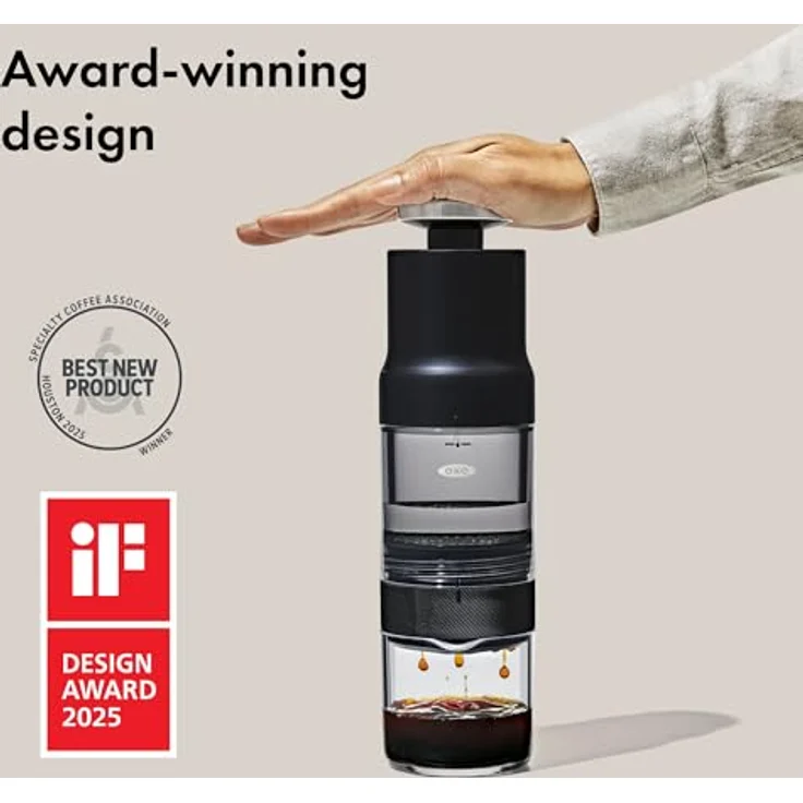 OXO Good Grips Rapid Brew Kaffeebereiter, Heiß in 2 Minuten, Cold Brew in 5 Minuten, ohne Strom, Edelstahlfilter, kompakt und leicht – Bild 12