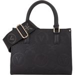 Valentino Samba Shopper Tasche, Damen Handtasche aus Polyurethan mit verstellbarem Umhängeriemen, 25 cm, Schwarz