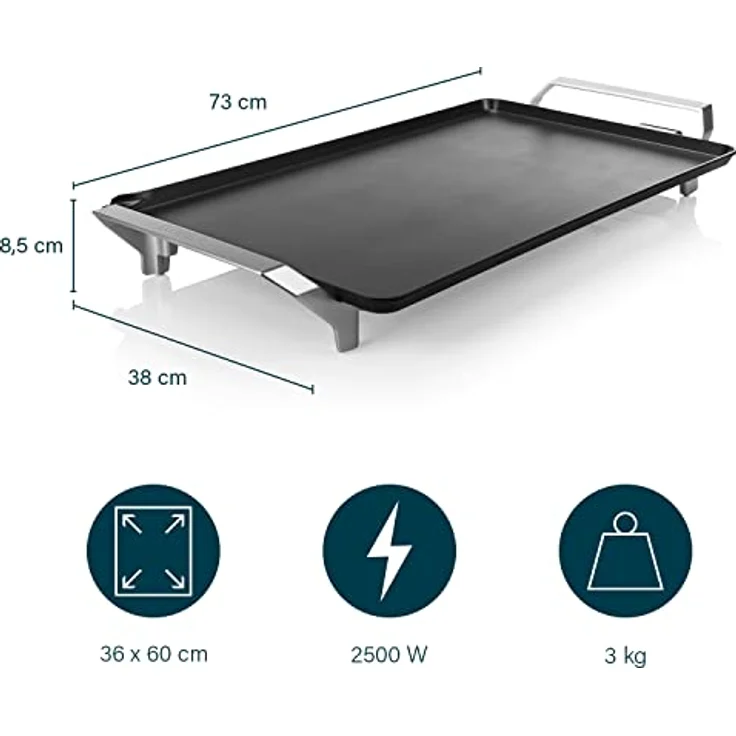 Princess 01.103120.01.001 Table Chef Premium XXL, 2500, Aluminium-Druckguss, Schwarz – Bild 3