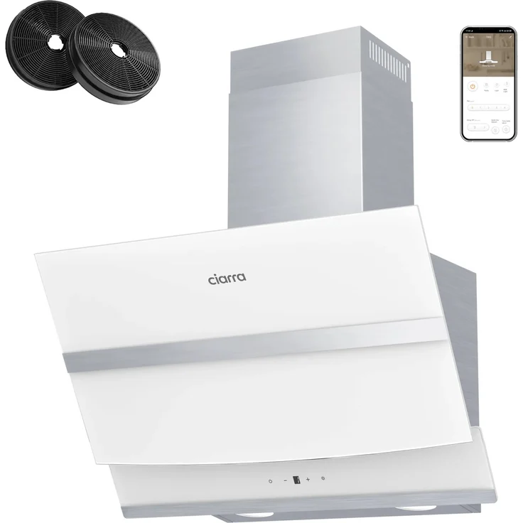 CIARRA VM6736NW Dunstabzugshaube 60 cm, 650 m³/h A+++, Kopffrei, WIFI-App, Touch Control, leise 58 dB