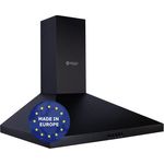 Wiggo Dunstabzugshaube 60cm I Wandhaube für Abluft oder Umluft Dunstabzug 300m³/h mit LED-Beleuchtung & 3 Leistungsstufen I Wandhaube inkl. Fettfilter & 2x Kohlefilter I Abzugshaube Schwarz