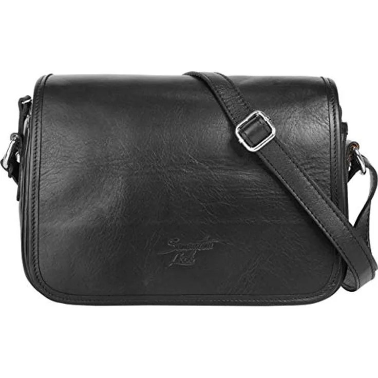 Samantha Look Umhängetasche aus echtem Leder, 25 cm, Made in Italy, verstellbarer Schulterriemen, klassisches Design, mehrere Fächer