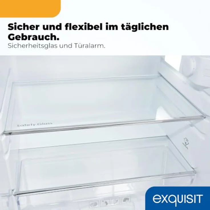 Exquisit KS516-4-HE-040D, Kühlschrank mit 109 l Nutzinhalt, elektronischer Temperaturregelung, niedrigem Geräuschpegel von 37 dB, in Weiß – Bild 8