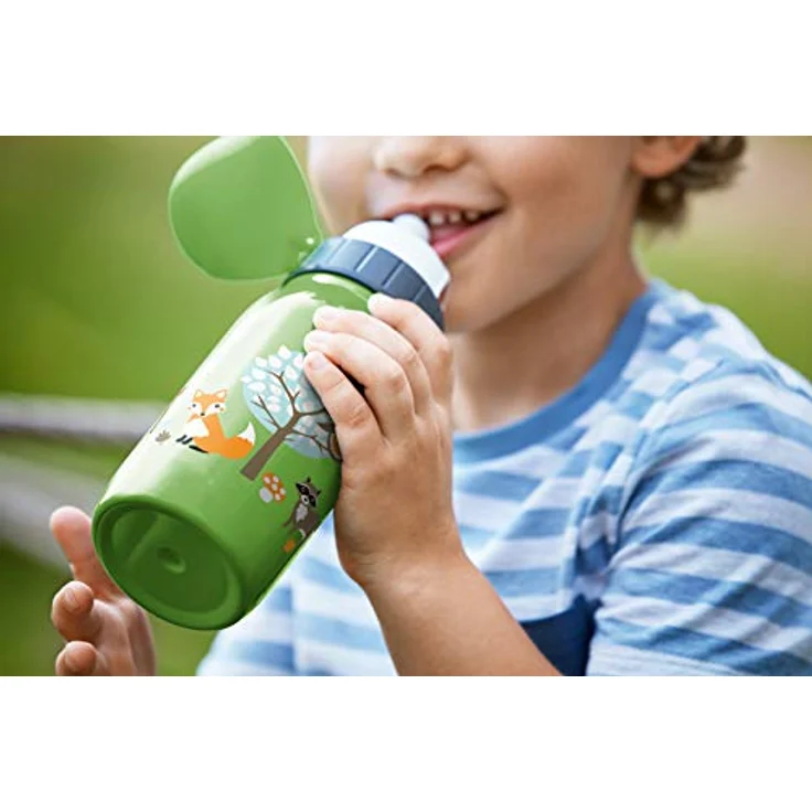Emsa Iso2Go 518374 Isolierte Trinkflasche, 0,35 Liter, AutoClose Verschluss, Forest Friends – Bild 6