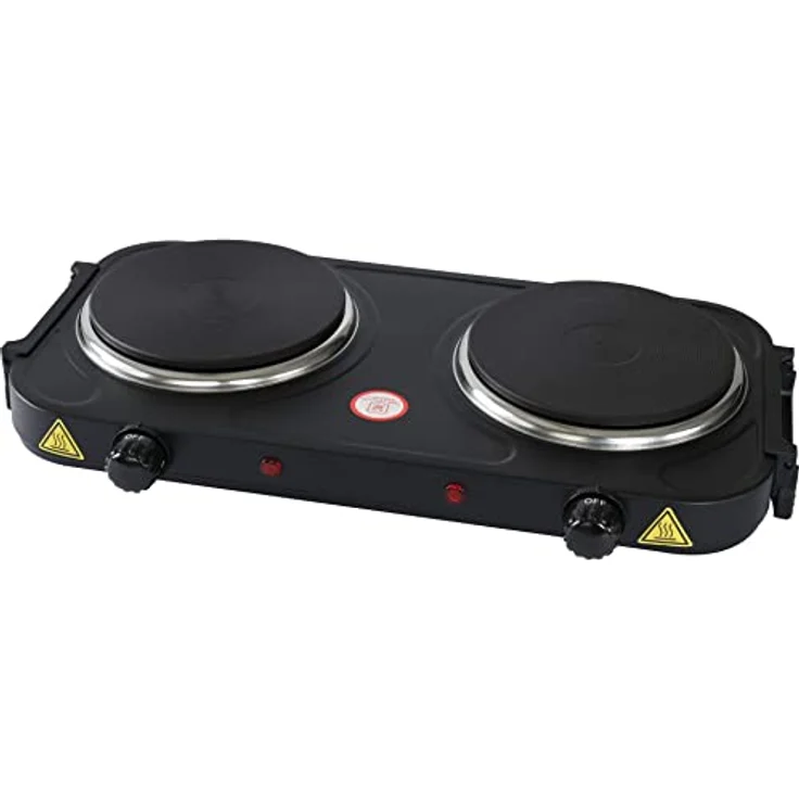 DESKI Doppelkochplatte elektrisch 2000 W schwarz Herdplatten Ø 15,5 cm – Bild 3