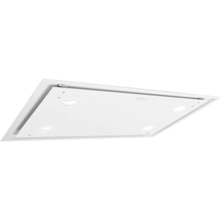 KAUFMANN Deckenhaube Tegmento 90 WH, Dunstabzugshaube 90 cm, 850m³/ h, Weiß Glas, Ab-Umluft