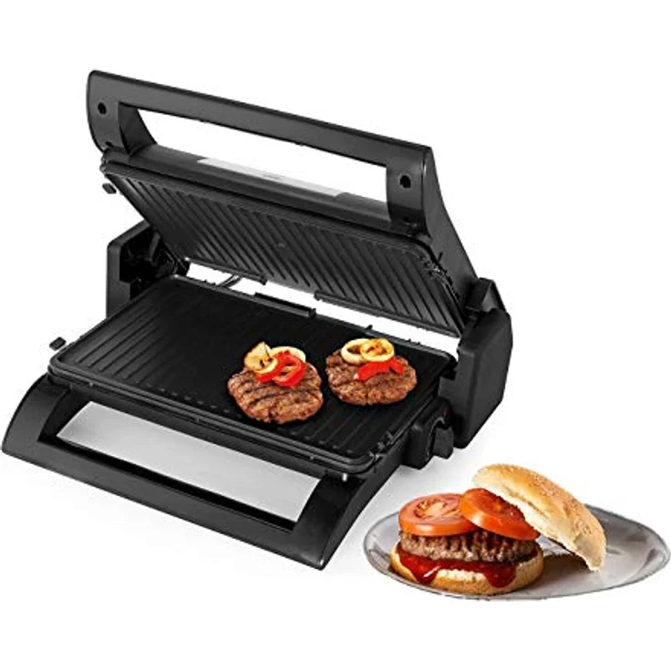 Princess Kontaktgrill, Waffeleisen Sandwichmaker 4in1 Wechselplatten Grillzange, 1500W, 31x21cm, schwarz – Bild 3