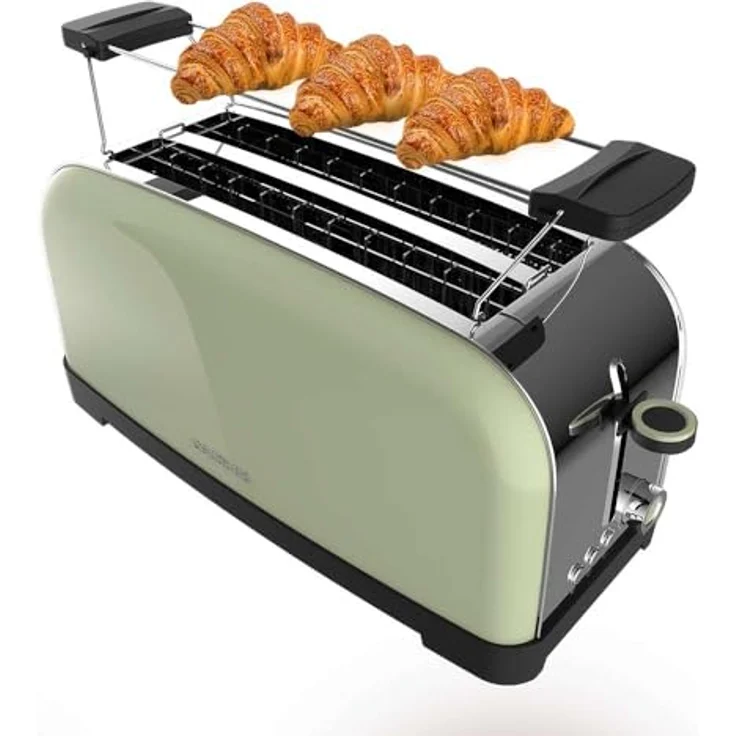 Cecotec Toaster Toastin' time 1500 Green, 1500W, doppelter langer und breiter Schlitz 3,8 cm, Edelstahl, automatische Abschaltung und Pop-up-Funktion – Bild 1