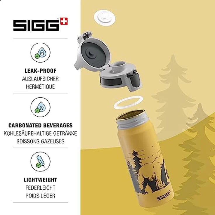 SIGG BRAVE BAER 0.6 L Trinkflasche ALU mit WMB ONE TOP, BPA frei, Auslaufsicher, Co# tauglich – Bild 3