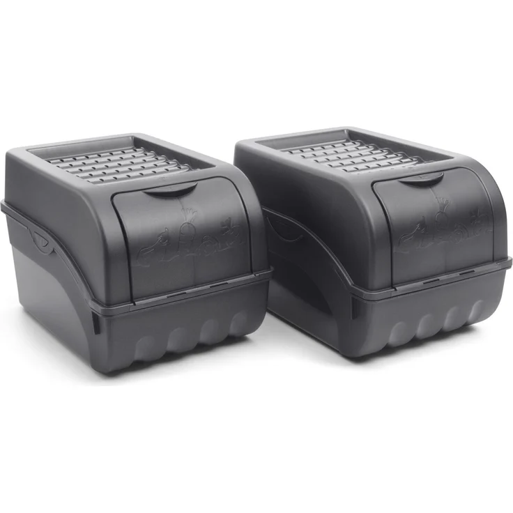 Novaliv Gemüseboxen Kartoffelboxen Vorratsbehälter 3,5l bis 9l (Anthrazit, 2X 5l) - Stapelbare Gemüseboxen mit großer Öffnung und idealer Luftzirkulation