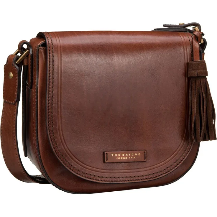 THE BRIDGE Umhängetasche Pearldistrict Satteltasche 1227, Saddle Bag, handmade Italian craftsmanship