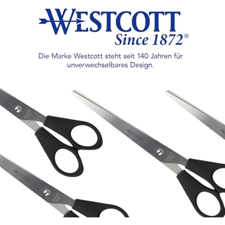 Westcott E-31170 00 Schere Büro, rostfrei, symmetrisch, 17 cm-7 Zoll, schwarz – Bild 8
