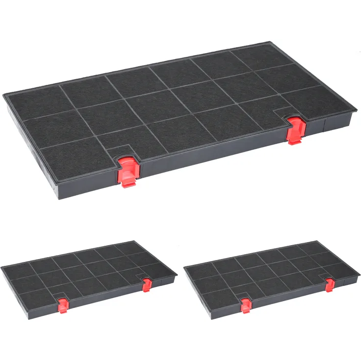 McFilter 3x Aktivkohlefilter für Dunstabzugshauben, passend für AEG Electrolux, Bauknecht, Zanussi, Siemens, Neff, rechteckig, 435x215x28 mm