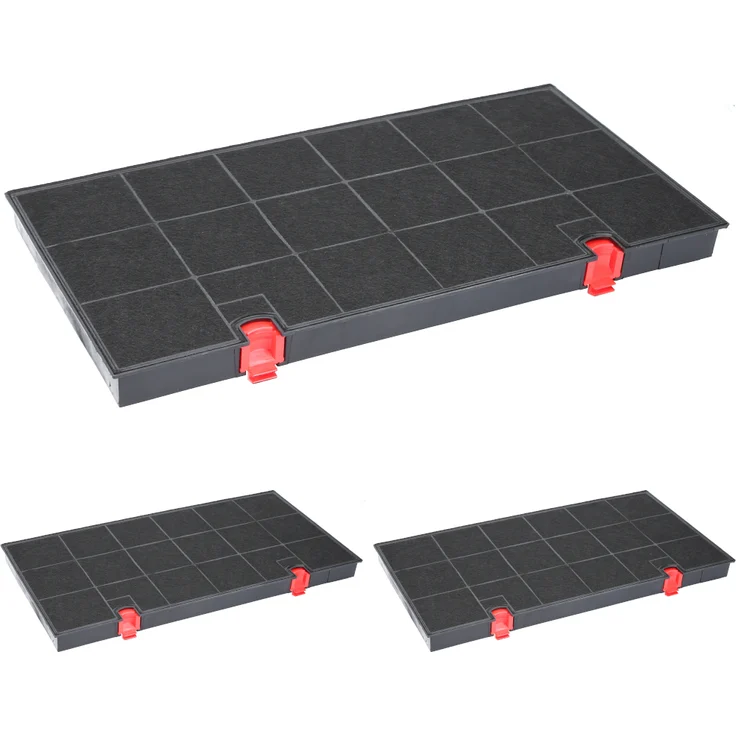 McFilter 3x Aktivkohlefilter für Dunstabzugshauben, passend für AEG Electrolux, Bauknecht, Zanussi, Siemens, Neff, rechteckig, 435x215x28 mm