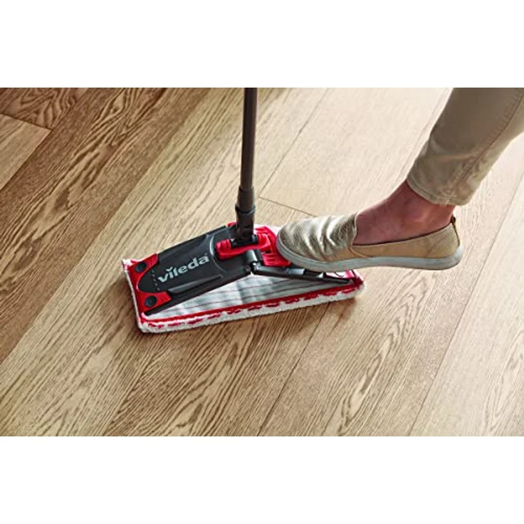 Vileda Ultramax Bodenwischer Komplett Set, Sensitive Bezug inkl. 2 Ersatzbezüge und Eimer mit Powerpresse, Wischmopp mit Stiel, für sensible Böden, Stiellänge 75-130cm, Eco-Verpackung – Bild 5