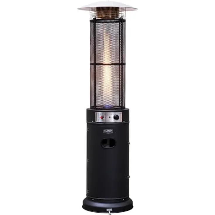 Eurom Terrassenheizer Gas 360° Flammenblick mit 11 kW Leistung | Outdoor Heizpilz für Garten, Balkon, Terrasse & Camping mit Bodenrollen & stufenloser Regulierung | Heizstrahler, Gasheizstrahler