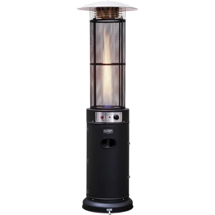 Eurom Terrassenheizer Gas 360° Flammenblick mit 11 kW Leistung | Outdoor Heizpilz für Garten, Balkon, Terrasse & Camping mit Bodenrollen & stufenloser Regulierung | Heizstrahler, Gasheizstrahler – Bild 1