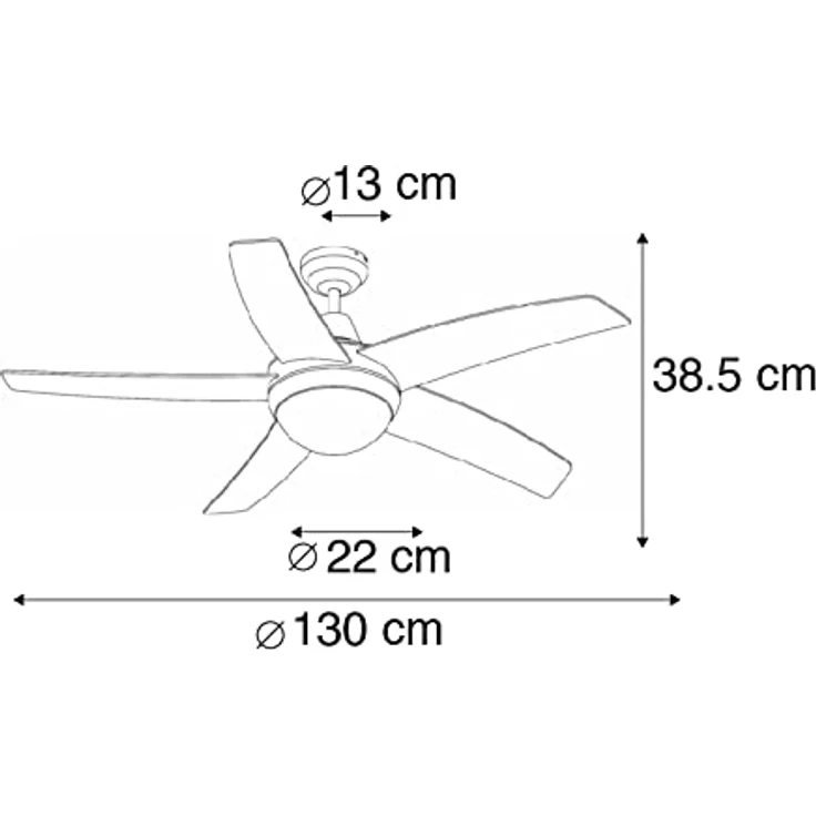 Qazqa - Modern Deckenventilator mit beleuchtung und fernbedienung weiß - Cool 52 I Wohnzimmer I Schlafzimmer - Stahl Rund - LED geeignet E14 – Bild 4