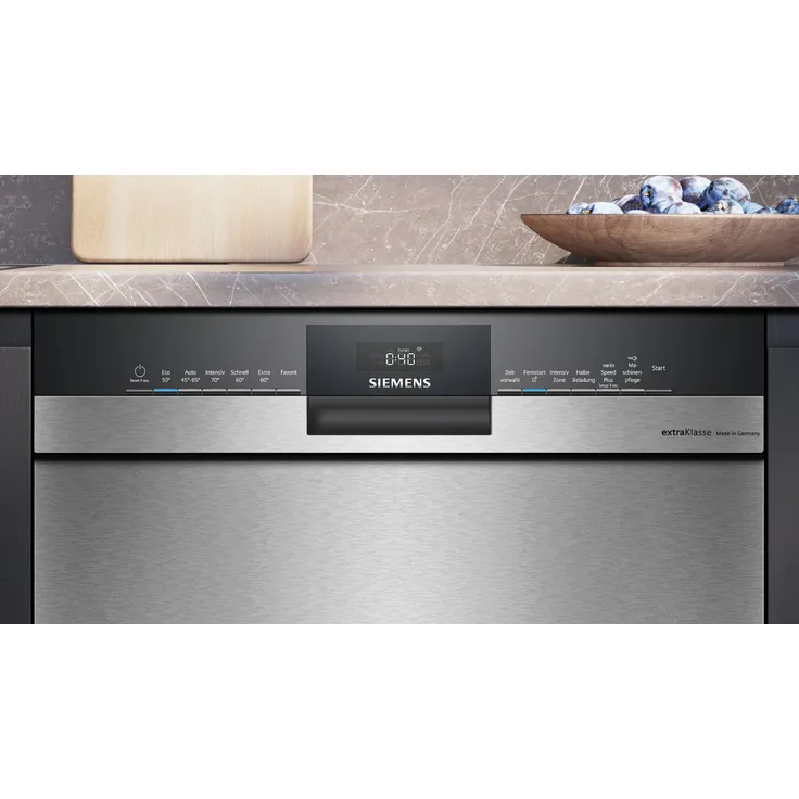 Siemens iQ300 SN43ES02BD Unterbau-Geschirrspüler, 60 cm, Home Connect, 13 Gedecke, A Energieeffizienzklasse, 42 dB leise, höhenverstellbarer Oberkorb, Intensiv- und Hygiene-Programm