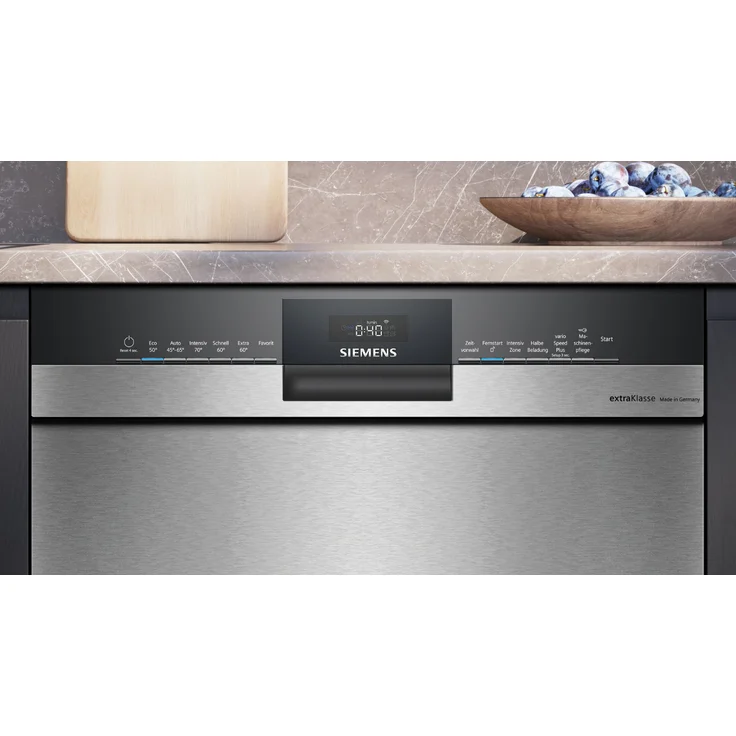 Siemens iQ300 SN43ES02BD Unterbau-Geschirrspüler, 60 cm, Home Connect, 13 Gedecke, A Energieeffizienzklasse, 42 dB leise, höhenverstellbarer Oberkorb, Intensiv- und Hygiene-Programm