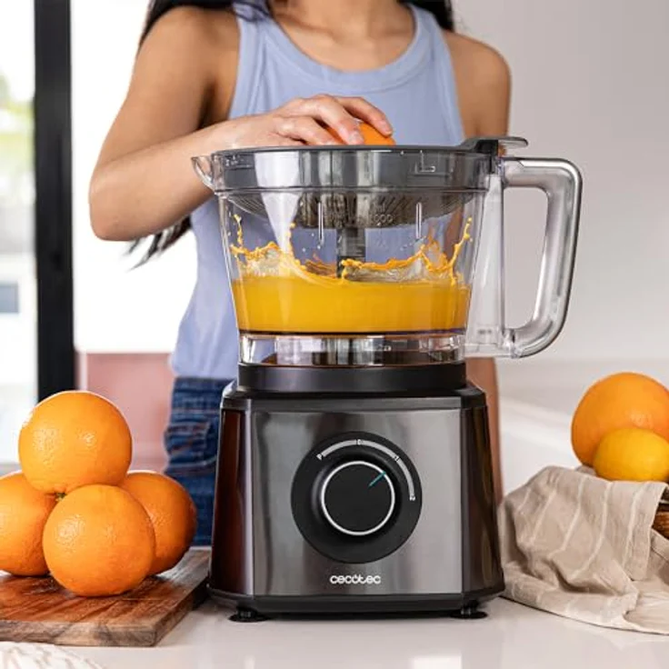 Cecotec Küchenmaschine Paprika 1300 Full, Edelstahl, 2000W Motor, 3,5-Liter-Schüssel, 1,8-Liter-Krug, Saftpresse, zwei Geschwindigkeiten, drei Schneidscheiben – Bild 9