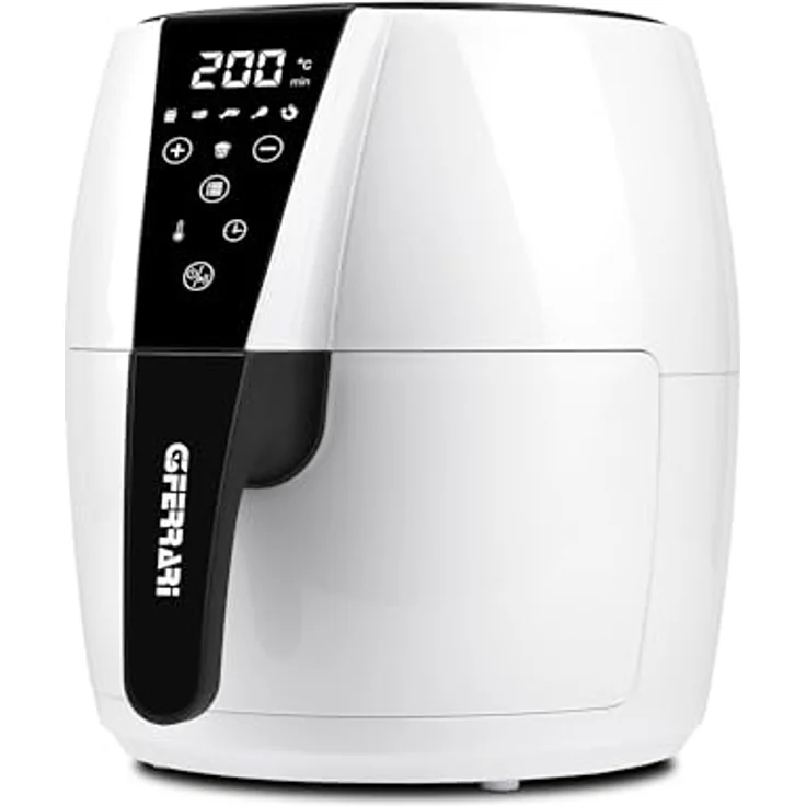 G3 Ferrari G10195 Heißluftfritteuse “Friggisano Easy”, 1500 W, 4,8 L, 6 Programme, Digitaldisplay, einstellbare Temperatur, Weiß/Schwarz – Bild 1