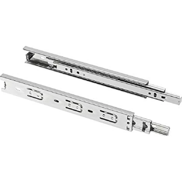 MS Beschläge Teleskopauszug 1 Paar Schubladenauszüge h 35mm Vollauszug Metall, einfacher Teleskopauszug, Höhe 35mm, Metall, Hochglanz verzinkt – Bild 1