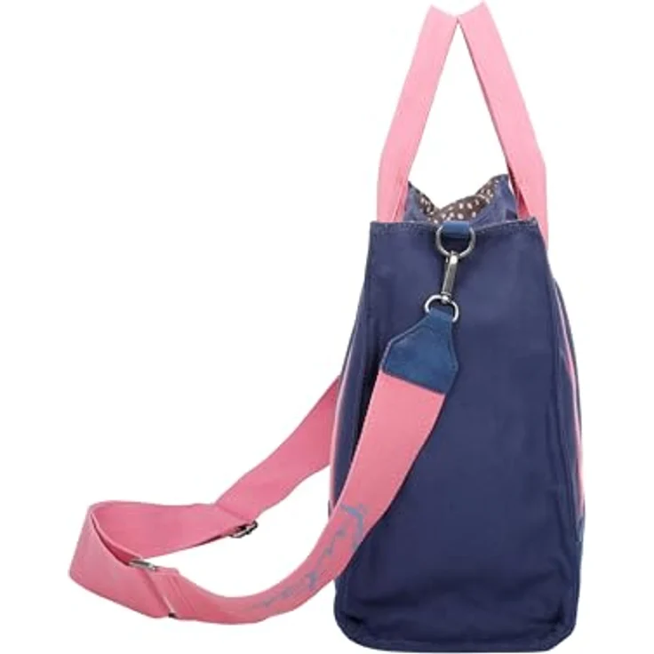 Fritzi aus Preußen Handtasche, große Canvas Handtasche 40 cm, blau, abnehmbarer Schulterriemen für Crossbody-Tragen – Bild 5