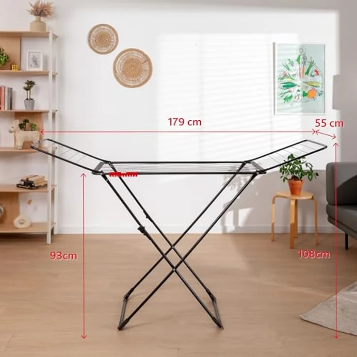 Vileda Wäscheständer UNIVERSAL Ultimate Wäscheständer, mattschwarz, 18m Leinenlänge - Preisvergleich – Bild 6