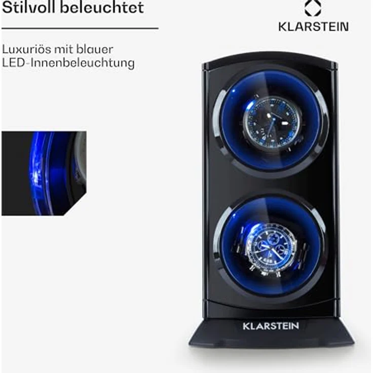 St. Gallen Premium Uhrenbeweger 2 Uhren 4 Geschwindigkeiten Matt Schwarz – Bild 5