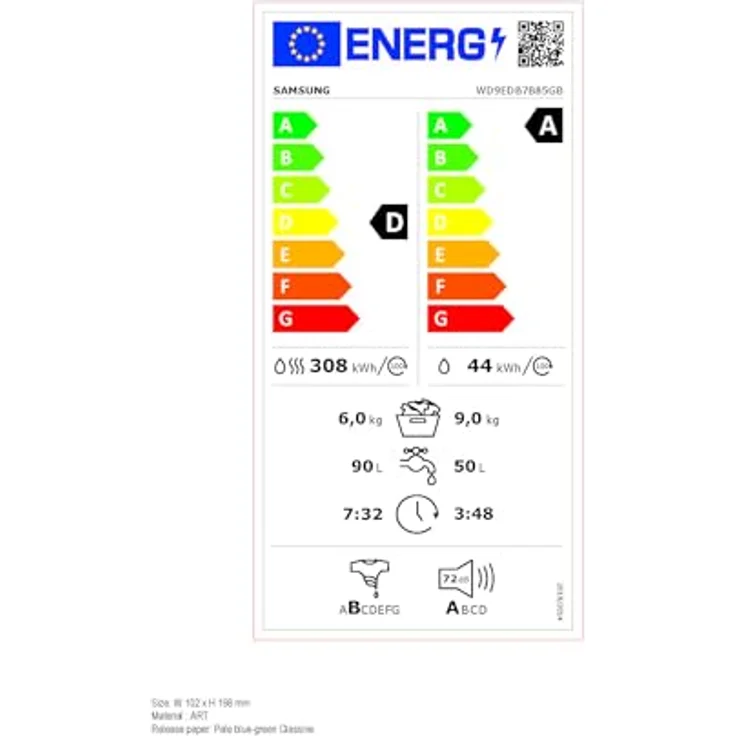 Samsung Waschtrockner WD7400D WD9EDB7B85GBU2, 9 kg, 6 kg, 1400 U/min, Frontlader mit Invertermotor, Nachlegefunktion, automatische Dosierung - weiß – Bild 10
