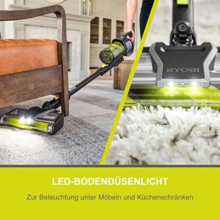 RYOBI RASV18BL-0 5133006323, Brushless Akku-Bodenhandsauger, Anthrazit mit Dual-Zyklonen HEPA 13 Filter – Bild 5