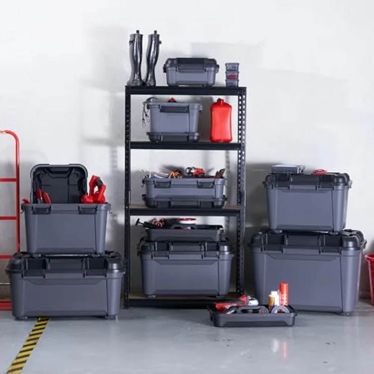 Kreher® Bunker Tough Lagerbox 18L mit Deckel und Silikondichtung, IP67 zertifiziert, aus robustem recyceltem Kunststoff, schwarz – Bild 2